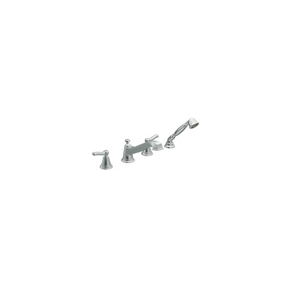 Chrome Two-Handle Roman Tub Faucet Includes Hand Shower